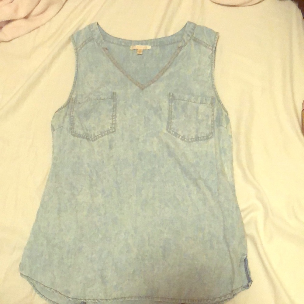 Cut off jean looking shirt. 100% tencel